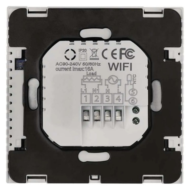 Inteligentny termostat pokojowy do ogrzewania podłogowego przewodowy GoSmart z WiFi EMOS P56201UF tył