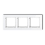 Ramka uniwersalna z efektem szkła, potrójna, biała z wypełnieniem białym