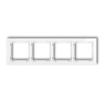 Ramka uniwersalna z efektem szkła, poczwórna, biała z wypełnieniem białym