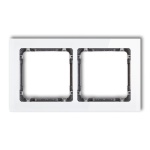 Ramka uniwersalna z efektem szkła, podwójna, biała z wypełnieniem grafitowym