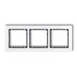 Ramka uniwersalna z efektem szkła, potrójna, biała z wypełnieniem grafitowym