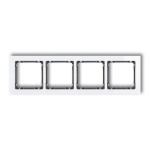 Ramka uniwersalna z efektem szkła, poczwórna, biała z wypełnieniem grafitowym