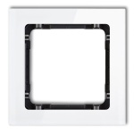 Ramka uniwersalna z efektem szkła, pojedyncza, biała z wypełnieniem czarnym