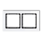 Ramka uniwersalna z efektem szkła, podwójna, biała z wypełnieniem czarnym