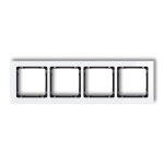 Ramka uniwersalna z efektem szkła, poczwórna, biała z wypełnieniem czarnym