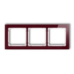 Ramka uniwersalna z efektem szkła, potrójna, bordowa z wypełnieniem białym