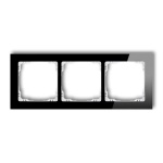 Ramka uniwersalna z efektem szkła, potrójna, czarna z wypełnieniem białym