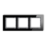 Ramka uniwersalna z efektem szkła, potrójna, czarna z wypełnieniem grafitowym
