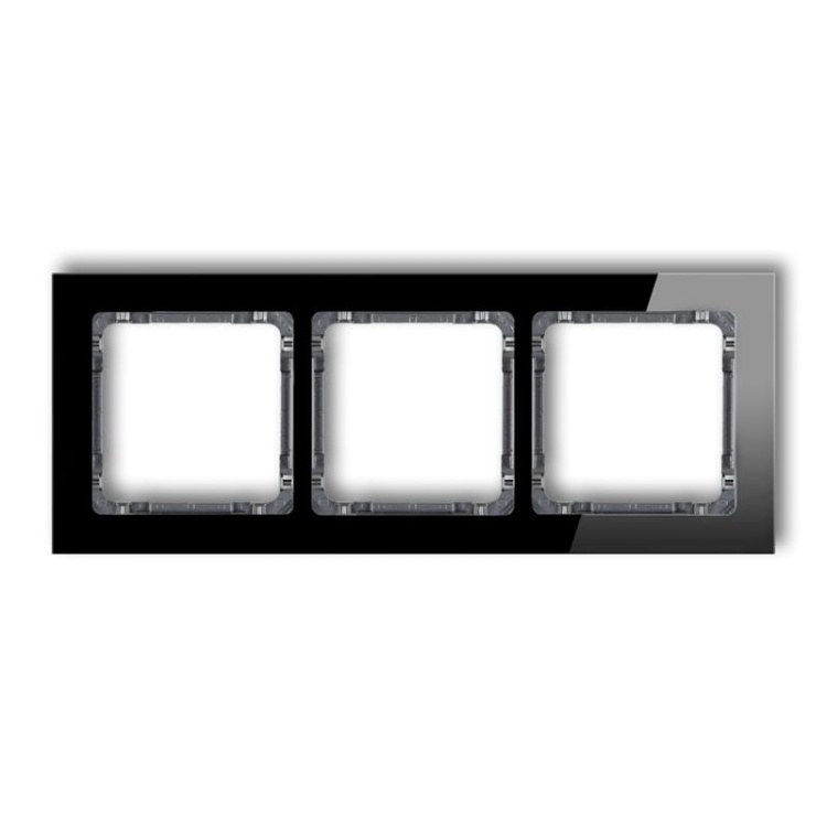 Ramka uniwersalna z efektem szkła, potrójna, czarna z wypełnieniem grafitowym