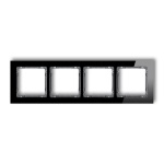 Ramka uniwersalna z efektem szkła, poczwórna, czarna z wypełnieniem grafitowym