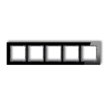 Ramka uniwersalna z efektem szkła, pięciokrotna, czarna z wypełnieniem grafitowym