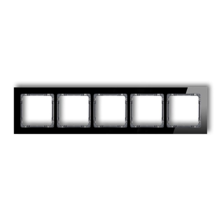 Ramka uniwersalna z efektem szkła, pięciokrotna, czarna z wypełnieniem grafitowym