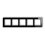 Ramka uniwersalna z efektem szkła, pięciokrotna, czarna z wypełnieniem czarnym