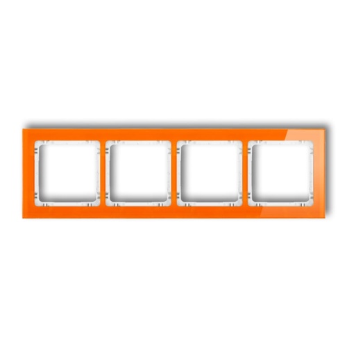 Ramka uniwersalna z efektem szkła, poczwórna, pomarańczowa z wypełnieniem białym