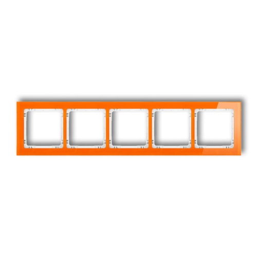 Ramka uniwersalna z efektem szkła, pięciokrotna, pomarańczowa z wypełnieniem białym