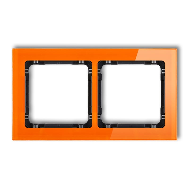 Ramka uniwersalna z efektem szkła, podwójna, pomarańczowa z wypełnieniem czarnym