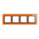 Ramka uniwersalna z efektem szkła, poczwórna, pomarańczowa z wypełnieniem czarnym