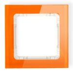 Ramka uniwersalna z efektem szkła, pojedyncza, pomarańczowa z wypełnieniem beżowym
