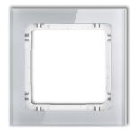Ramka uniwersalna z efektem szkła, pojedyncza, szara z wypełnieniem białym
