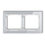 Ramka uniwersalna z efektem szkła, podwójna, szara z wypełnieniem białym