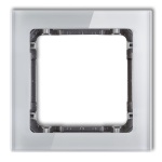 Ramka uniwersalna z efektem szkła, pojedyncza, szara z wypełnieniem grafitowy