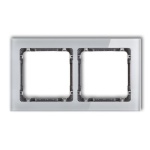 Ramka uniwersalna z efektem szkła, podwójna, szara z wypełnieniem grafitowym