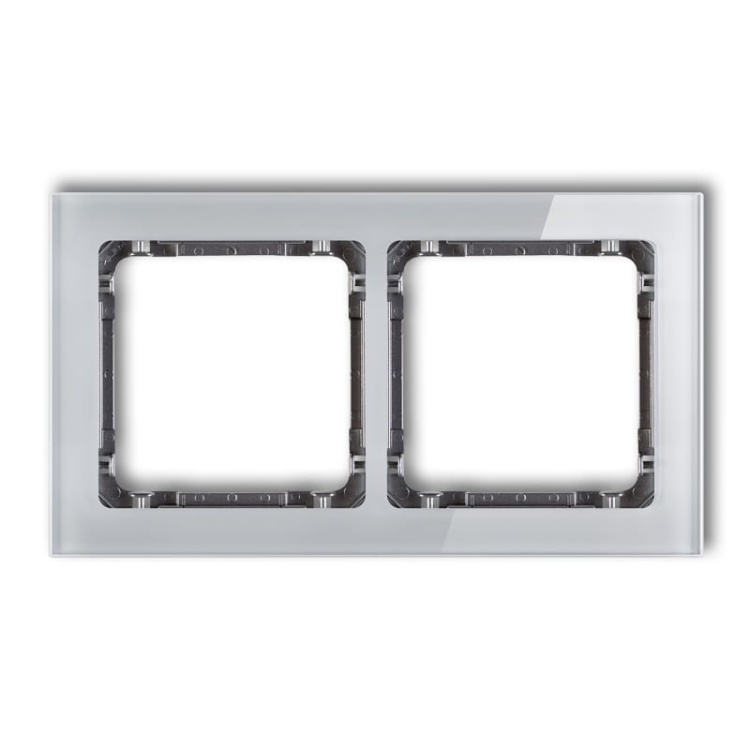 Ramka uniwersalna z efektem szkła, podwójna, szara z wypełnieniem grafitowym