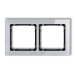 Ramka uniwersalna z efektem szkła, podwójna, szara z wypełnieniem czarnym