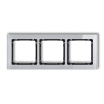 Ramka uniwersalna z efektem szkła, potrójna, szara z wypełnieniem czarnym