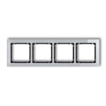 Ramka uniwersalna z efektem szkła, poczwórna, szara z wypełnieniem czarnym