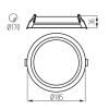 Oprawa downlight LED TIBERI CCT 21W 2310lm bez zasilacza 90° IP4420 biała Kanlux 26381 wymiary