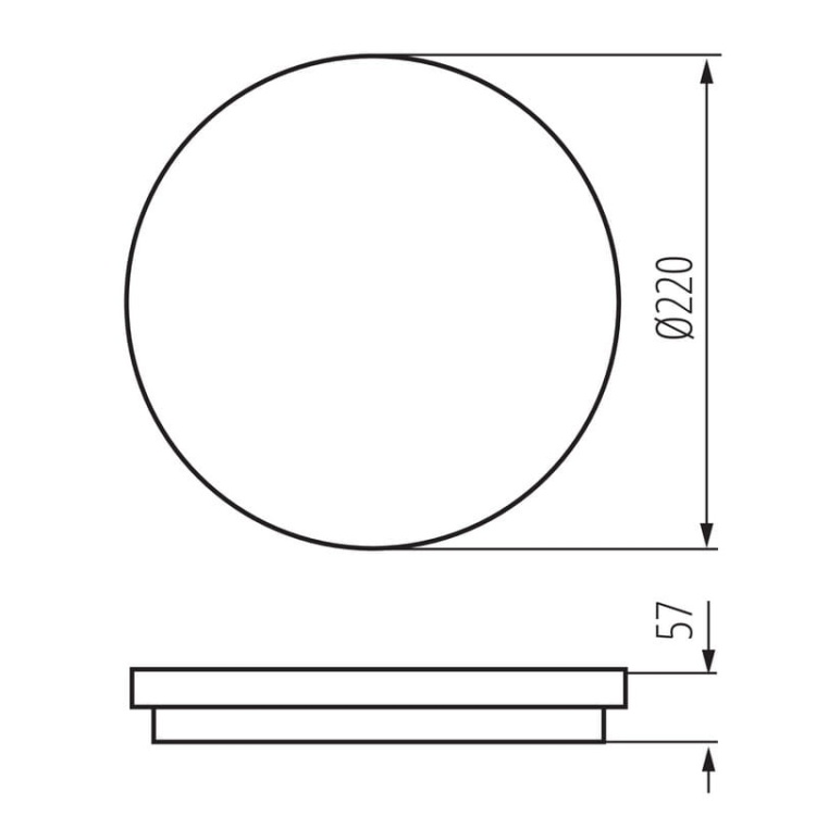 Plafoniera LED BENO CCT z czujnikiem ruchu 24-30W 3120lm ∅260mm IP65 grafitowa Kanlux 38784 wymiary