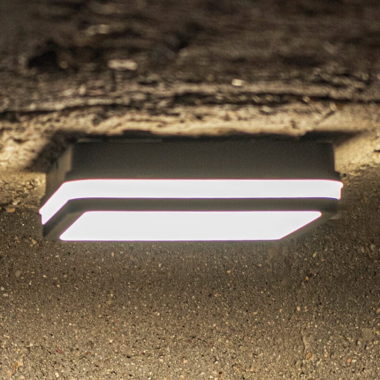 Plafoniera LED BENO CCT 12-18W 1770lm 220mm IP65 grafitowa Kanlux 38787 3500K