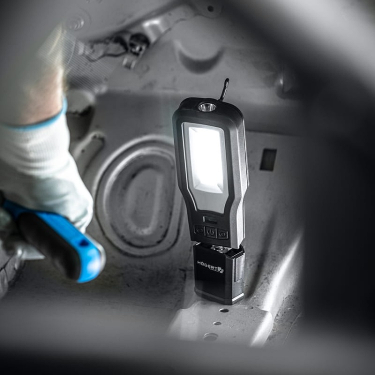 Lampa warsztatowa LED z wbudowanym akumulatorem 2000mAh 10W 550lm z bazą IP54 HT1E408 Högert
