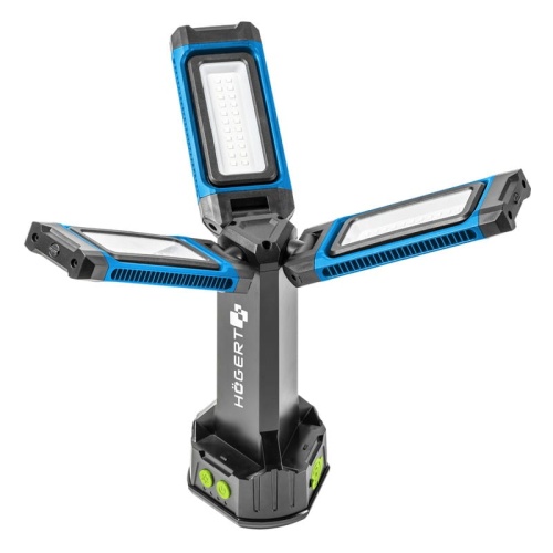 Naświetlacz COB LED akumulatorowy 10W 7000lm 6500K IP54 HT1E452 Högert rozłożony