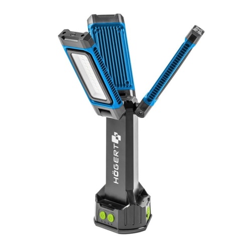 Naświetlacz akumulatorowy LED Högert HT1E452 10W 7000lm 6500K IP54 IK07 – dookólne oświetlenie robocze