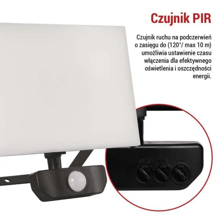 Naświetlacz LED z czujnikiem ruchu PIR EMOS TAMBO ZS2932 30W 4000K 3000lm IP54 IK06