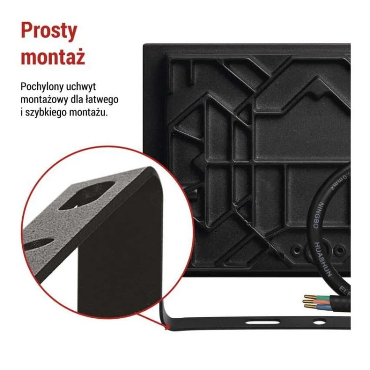 Naświetlacz LED TAMBO ZS2542 50W 4000K 5000lm IP65 IK08 czarny prosty montaż – EMOS