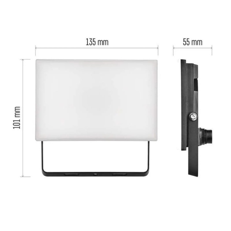Naświetlacz LED TAMBO 20W 2000lm 4000K IP65 IK08 czarny Emos wymiary