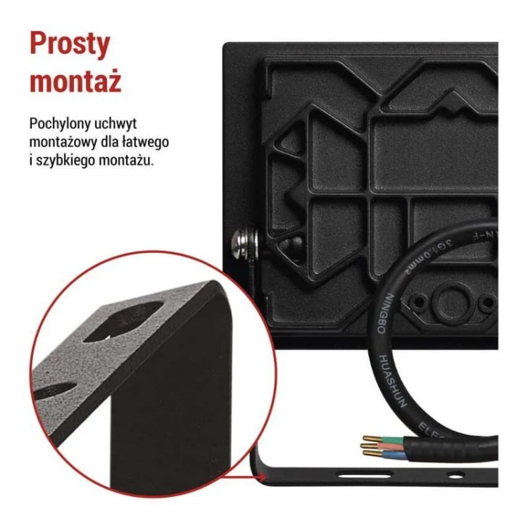 Naświetlacz LED EMOS TAMBO ZS2522 20W 4000K 2000lm IP65 IK08 czarny z czujnikiem PIR – prosty montaż natynkowy