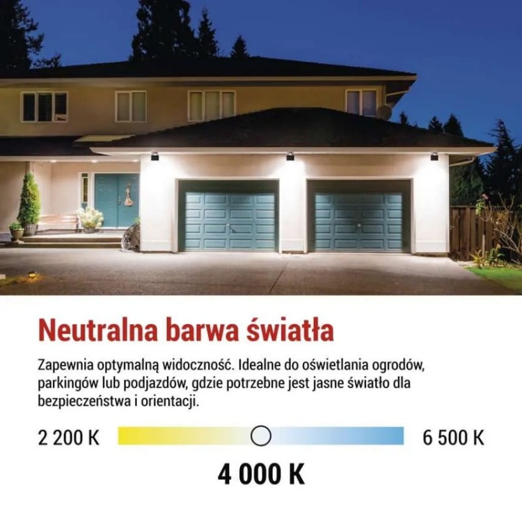 Naświetlacz LED EMOS TAMBO ZS2512 10W 4000K 1000lm IP65 IK08 czarny z czujnikiem PIR zastosowanie – montaż natynkowy