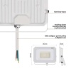 Naświetlacz LED SIMPO 30W 3000lm 4000K IP65 biały Emos wymiary