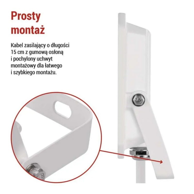 Naświetlacz LED EMOS SIMPO ZS2233W 30W 4000K 3000lm IP65 biały – prosty montaż natynkowy
