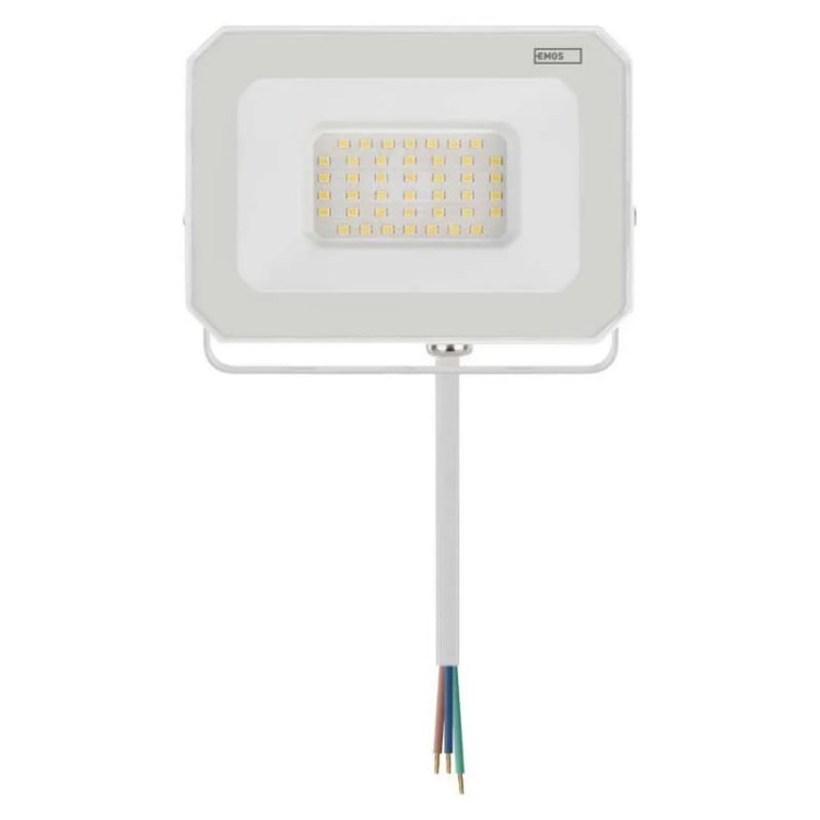 Naświetlacz LED EMOS SIMPO ZS2233W 30W 4000K 3000lm IP65 biały kabel – montaż natynkowy