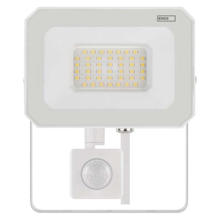 Naświetlacz LED SIMPO z czujnikiem ruchu 30W 3000lm 4000K IP44 biały Emos front