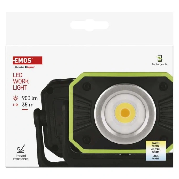 Naświetlacz COB LED 3.7V 4400 mAh 900lm 2700-6500K P4542 Emos opakowanie front