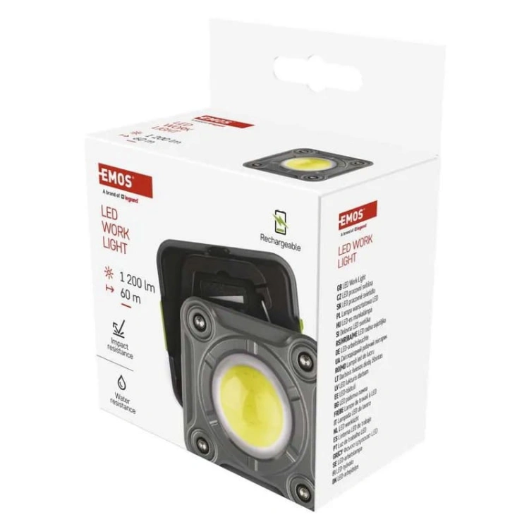 Naświetlacz COB LED 3.7V 2000 mAh 1200lm IP44 P4543 Emos opakowanie