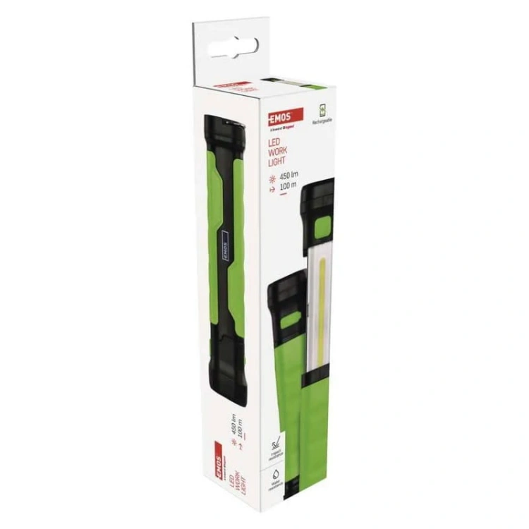 Lampa warsztatowa COB LED akumulatorowa 3.7V 2000mAh 450lm IP44 P4541 Emos opakowanie