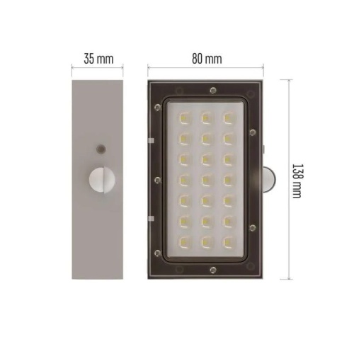 Oprawa LED Garden BRIXO solarna z PIR 4000K 350lm biała IP65 Emos