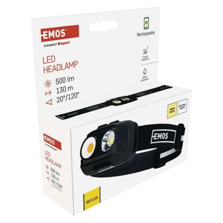 Lampa czołowa COB LED z czujnikiem ruchu 500lm IP44 P3542 Emos